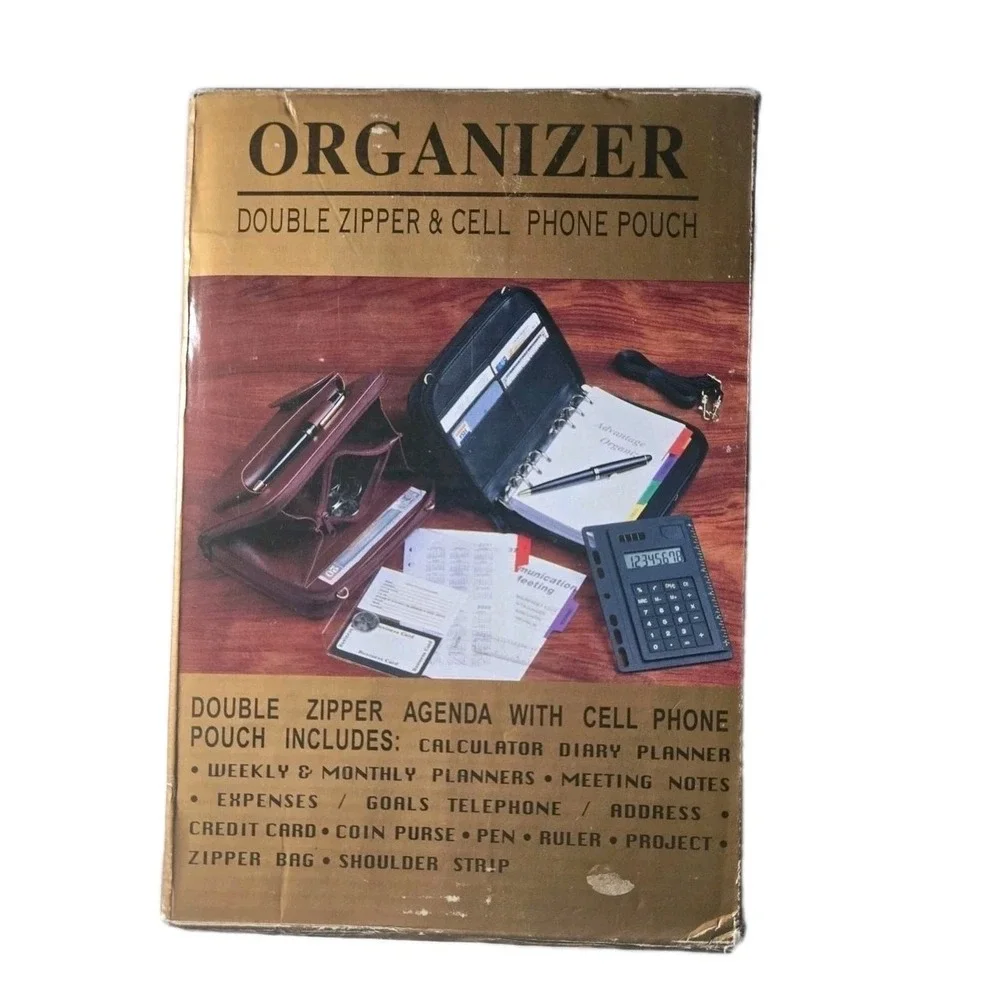 6 Ring Binder Planner in Black with Built‎ In Wallet Tabs Inserts Monthly/Weekly